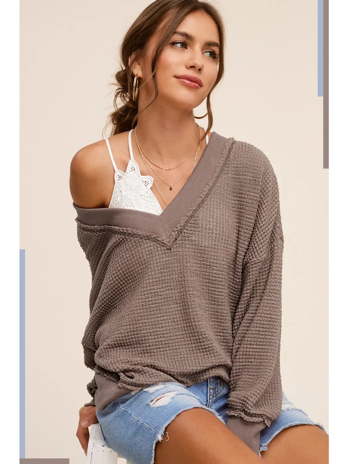 Waffle Long Sleeve Top