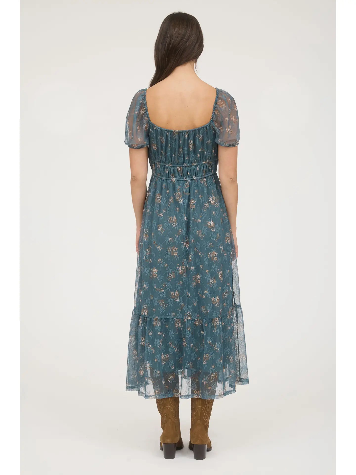 Floral Front Tie Midi Dress