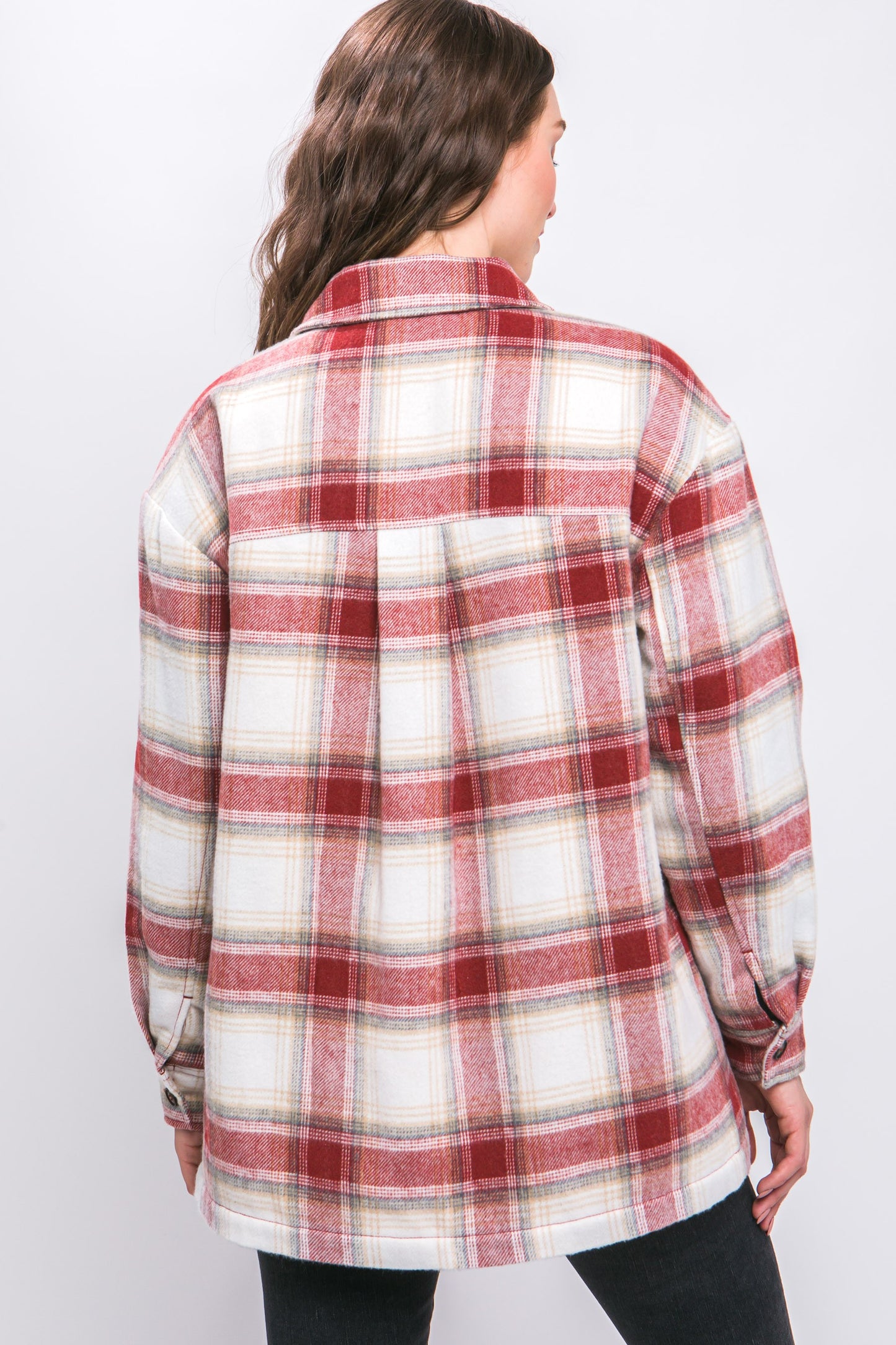 Let's Fall In Love Terra Cotta Plaid Jacket