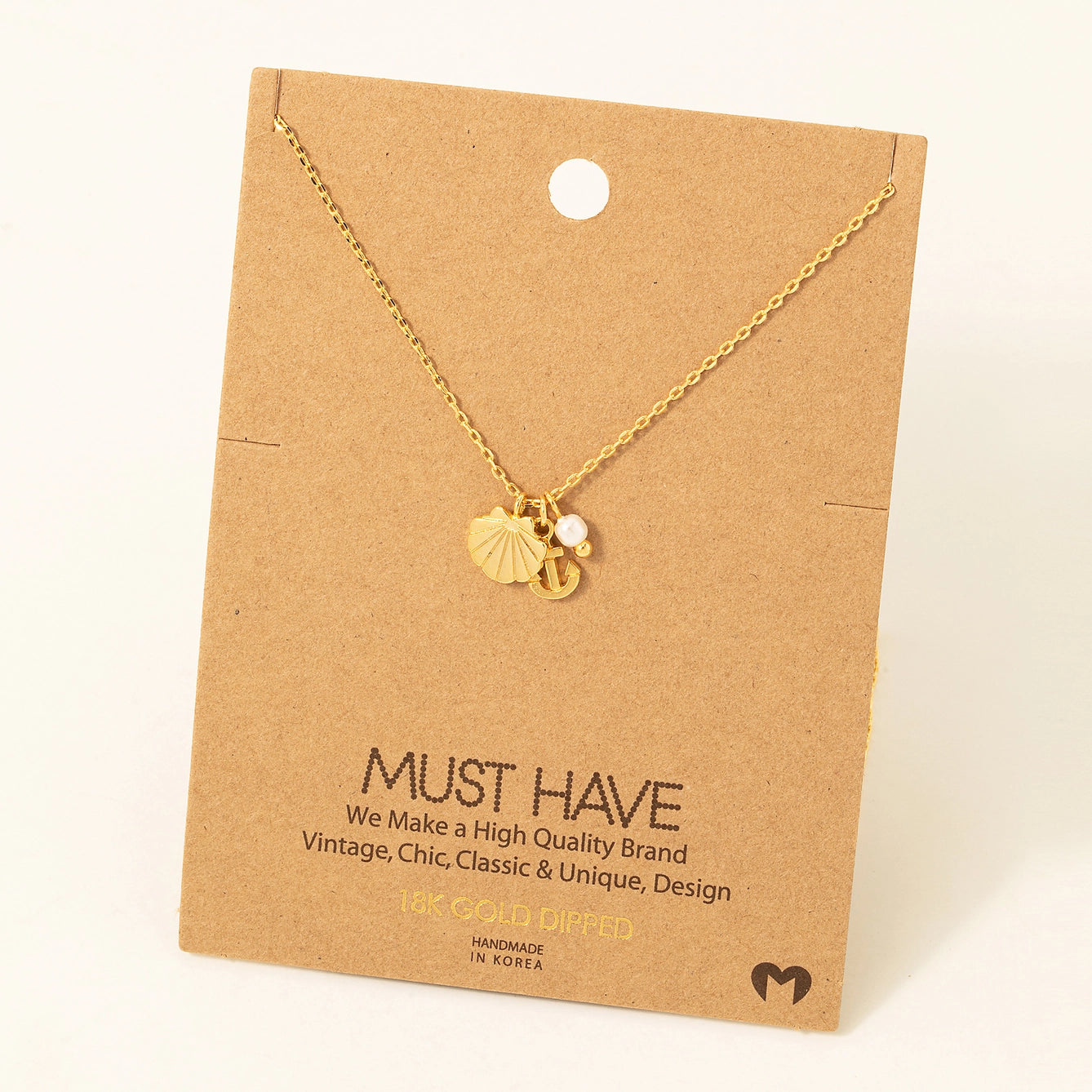 Gold Sea Charm Necklace
