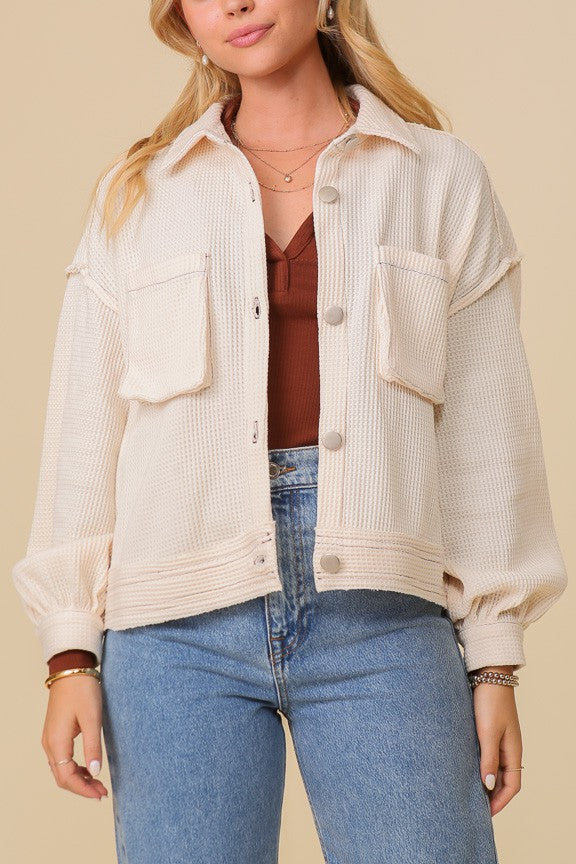 Beige Waffle Jacket