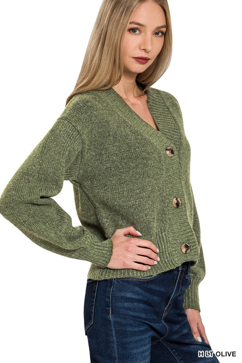 Button Front Cardigan Sweater
