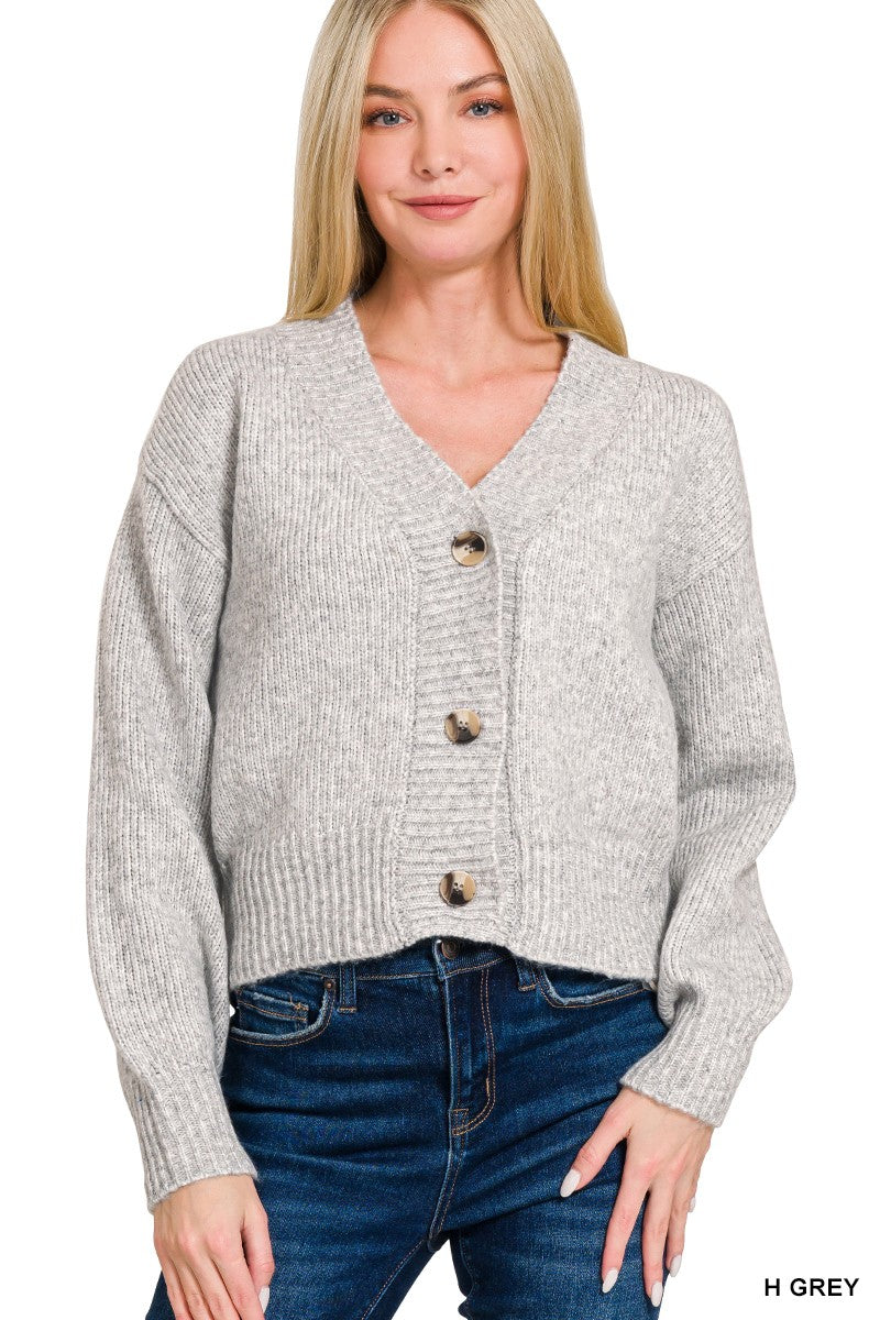 Button Front Cardigan Sweater