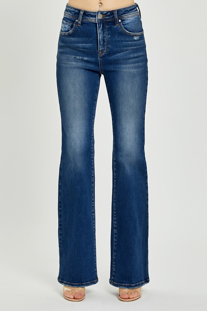 High Rise Dark Wash Bootcut Risen Denim