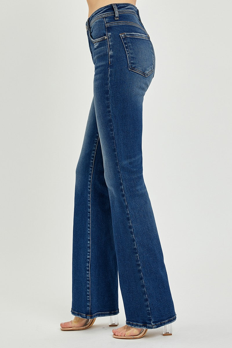 High Rise Dark Wash Bootcut Risen Denim