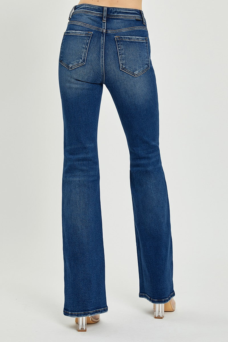 High Rise Dark Wash Bootcut Risen Denim