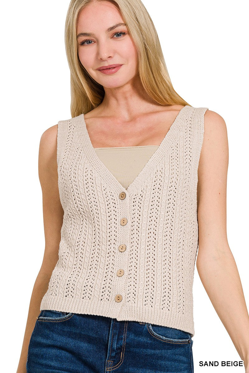 Button Down Sweater Vest