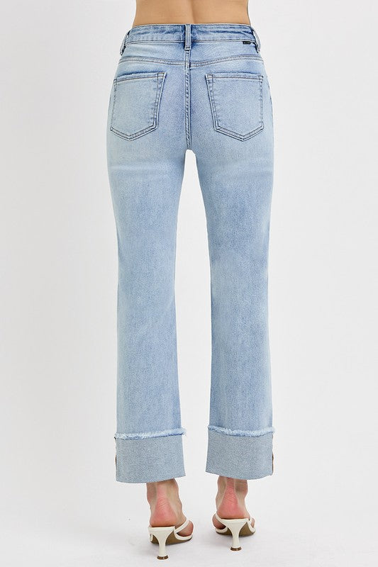 Light Wash Straight Relaxed Risen Jeans