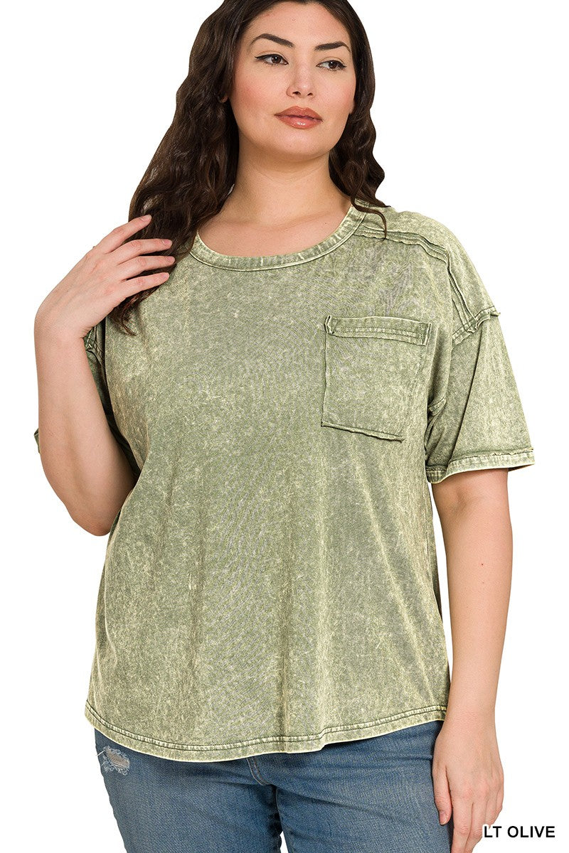 Acid Wash Pocket Tee
