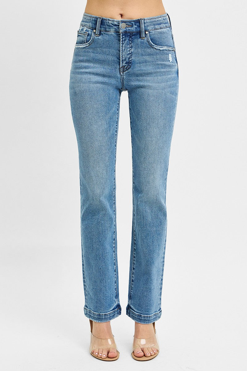 Mid Rise Straight Risen Denim
