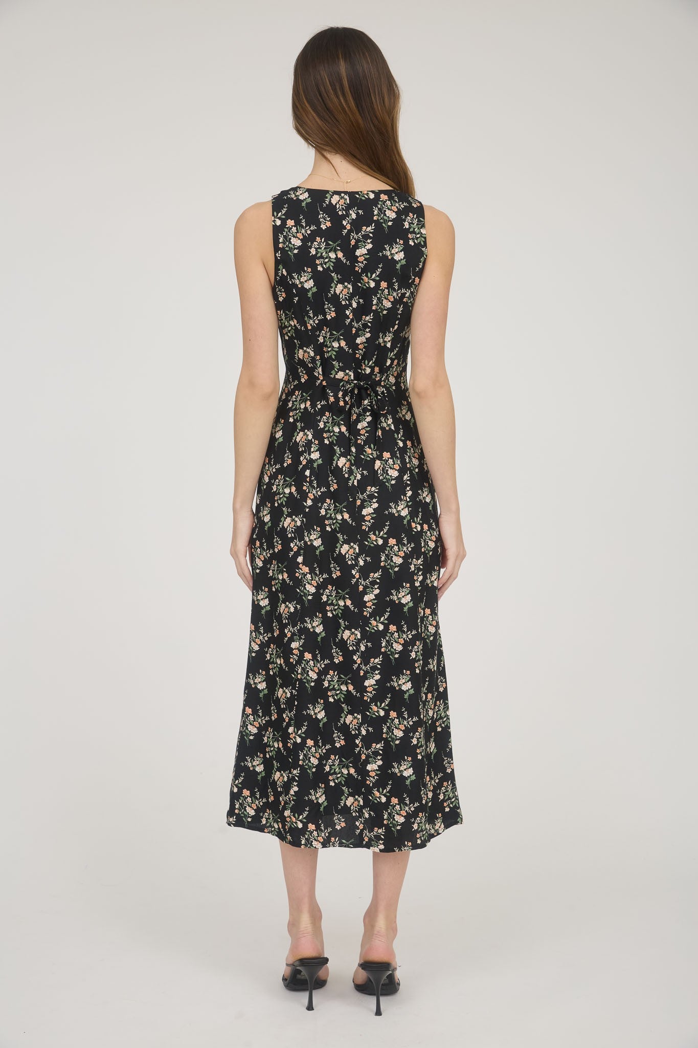 Floral Sleeveless Midi Dress