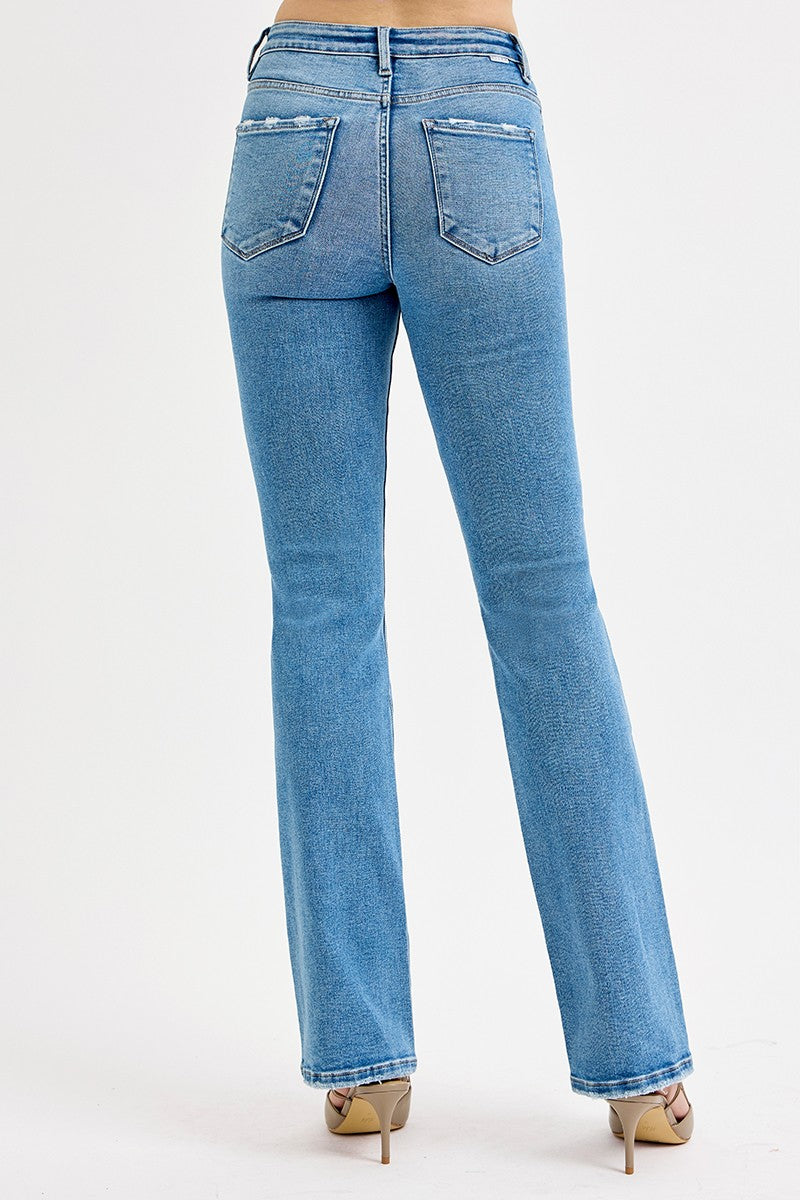 Medium Wash High Rise Risen Denim