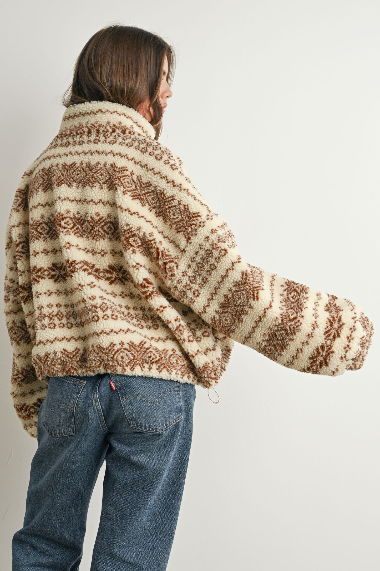 Fuzzy Fleece Zip Up Jacket