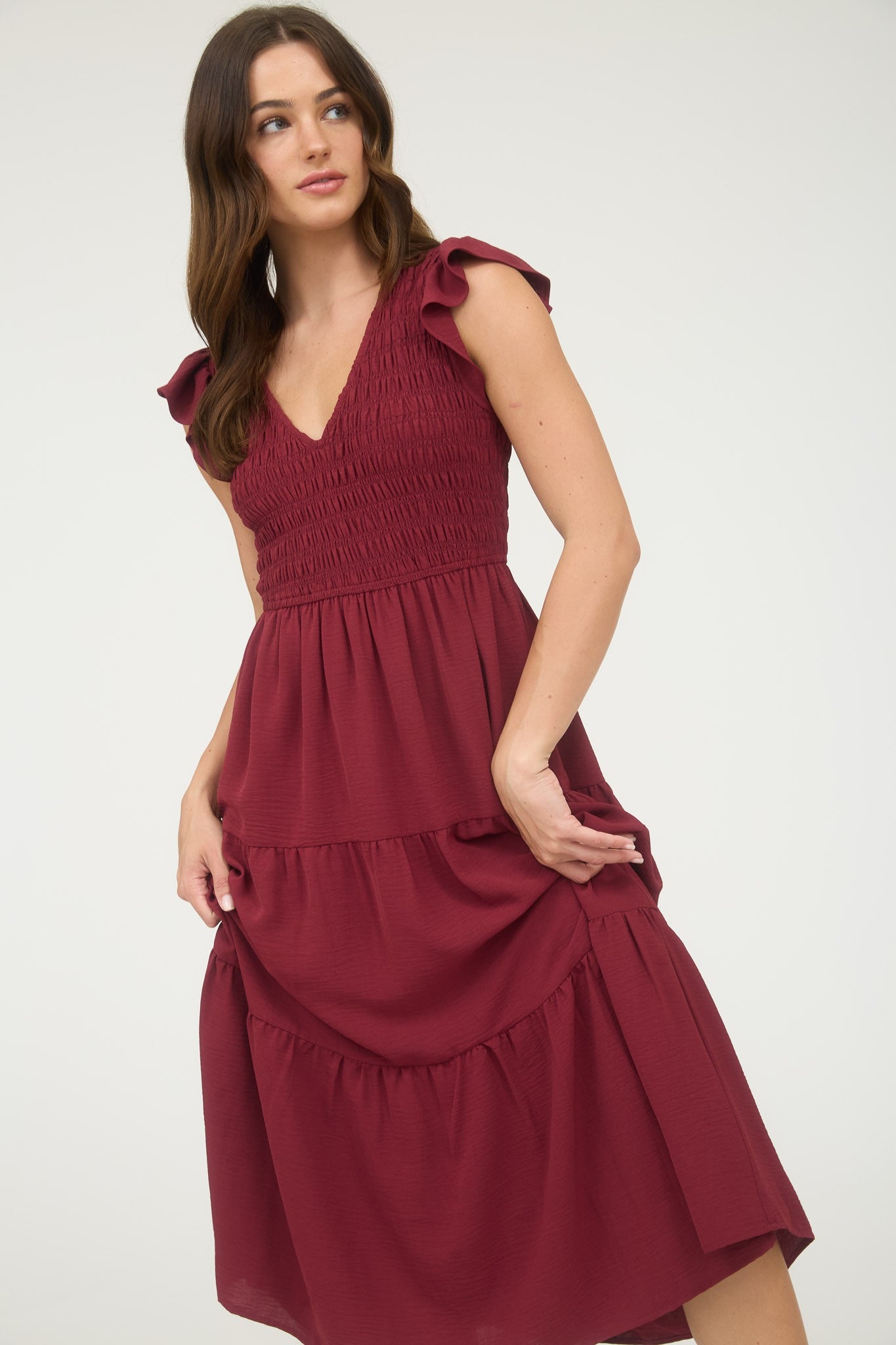 Flutter Sleeve Maxi Dress