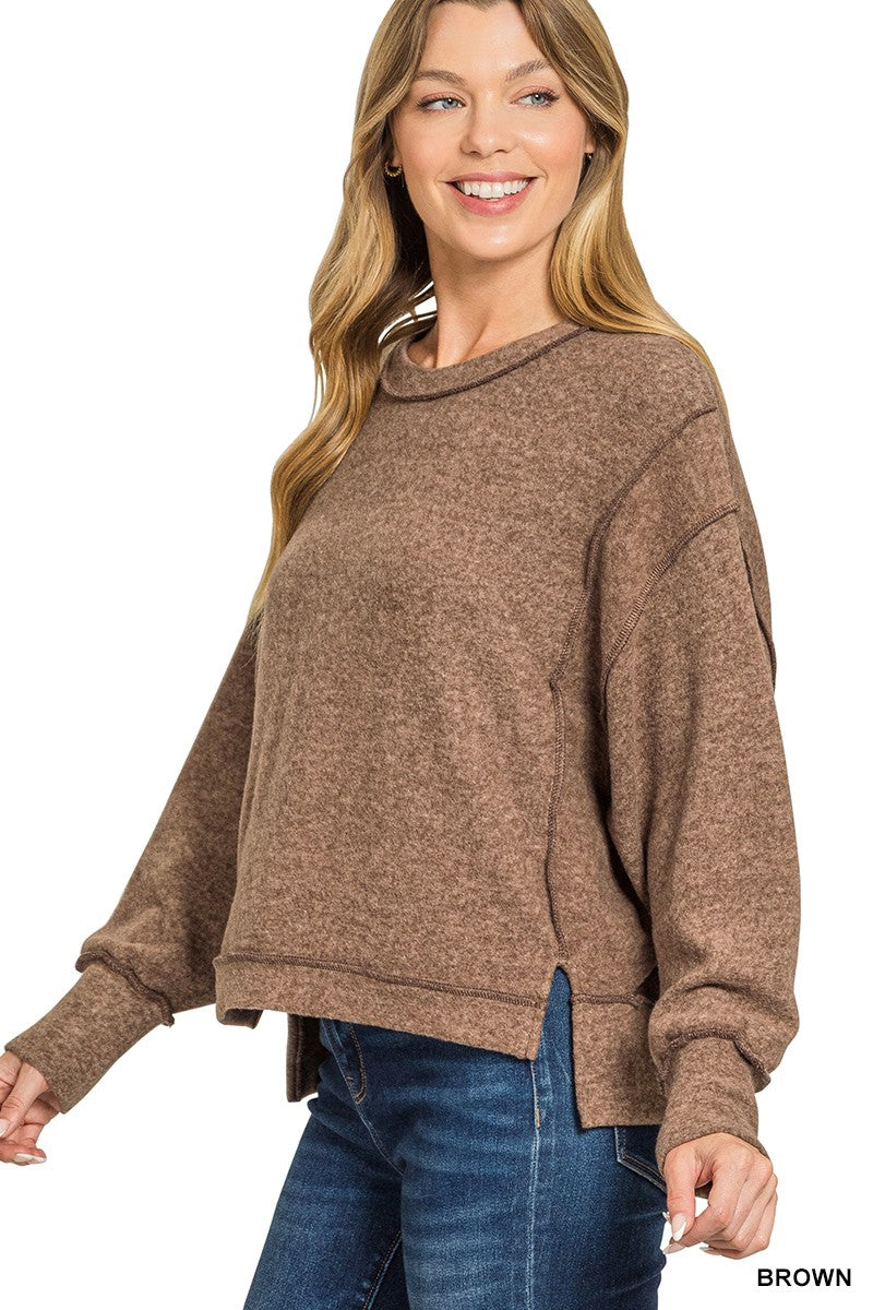Brushed Oversized Sweater Top