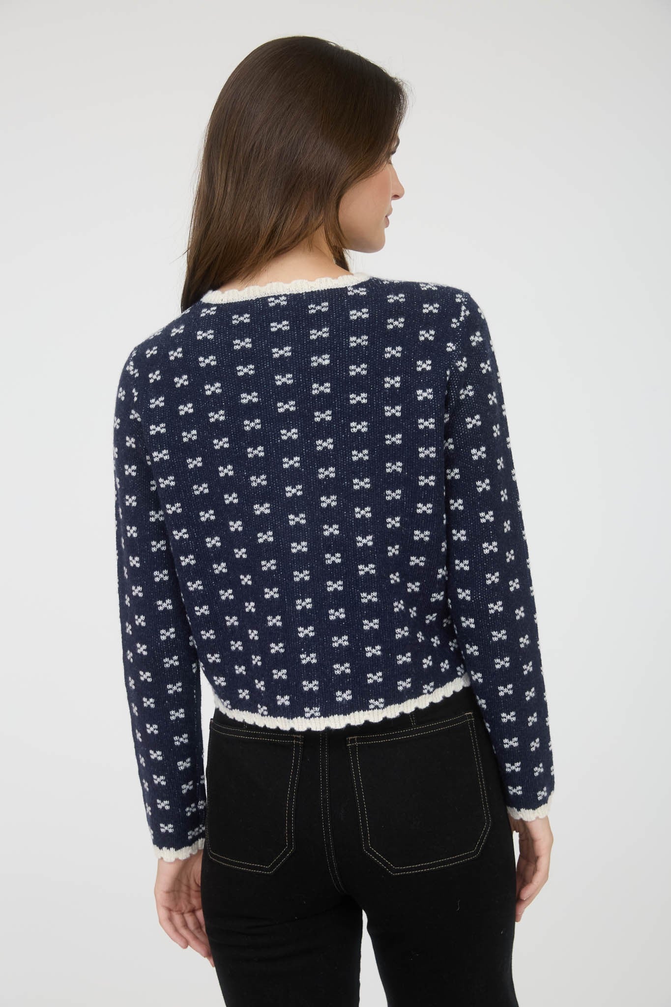 Button Down Pattern Knit Cardigan