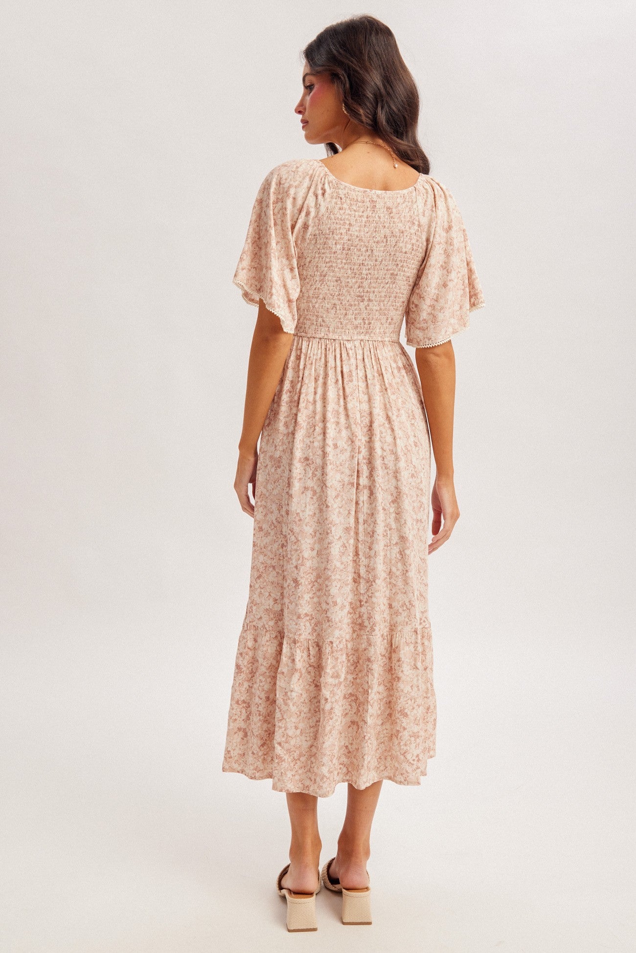 Flutter Sleeve Floral Dress