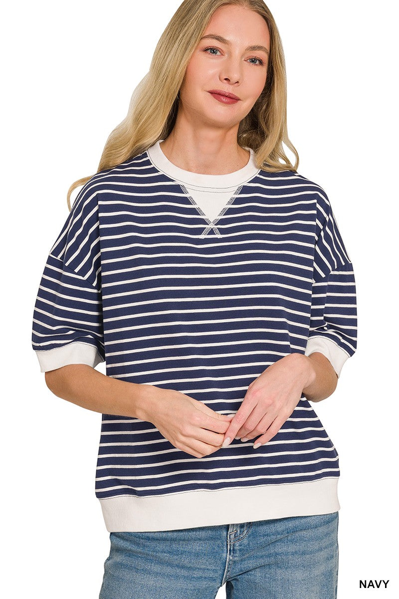 Striped Banded Pullover