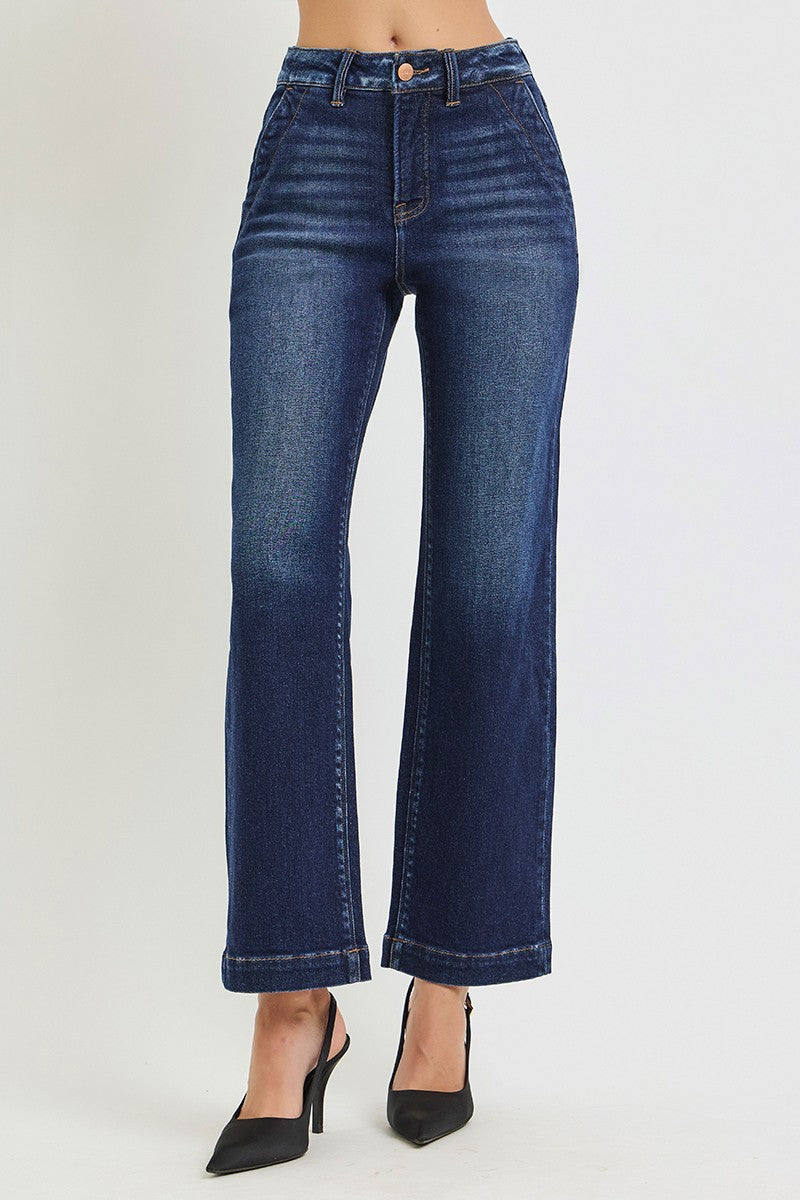 Tummy Control Ankle Straight Risen Jeans