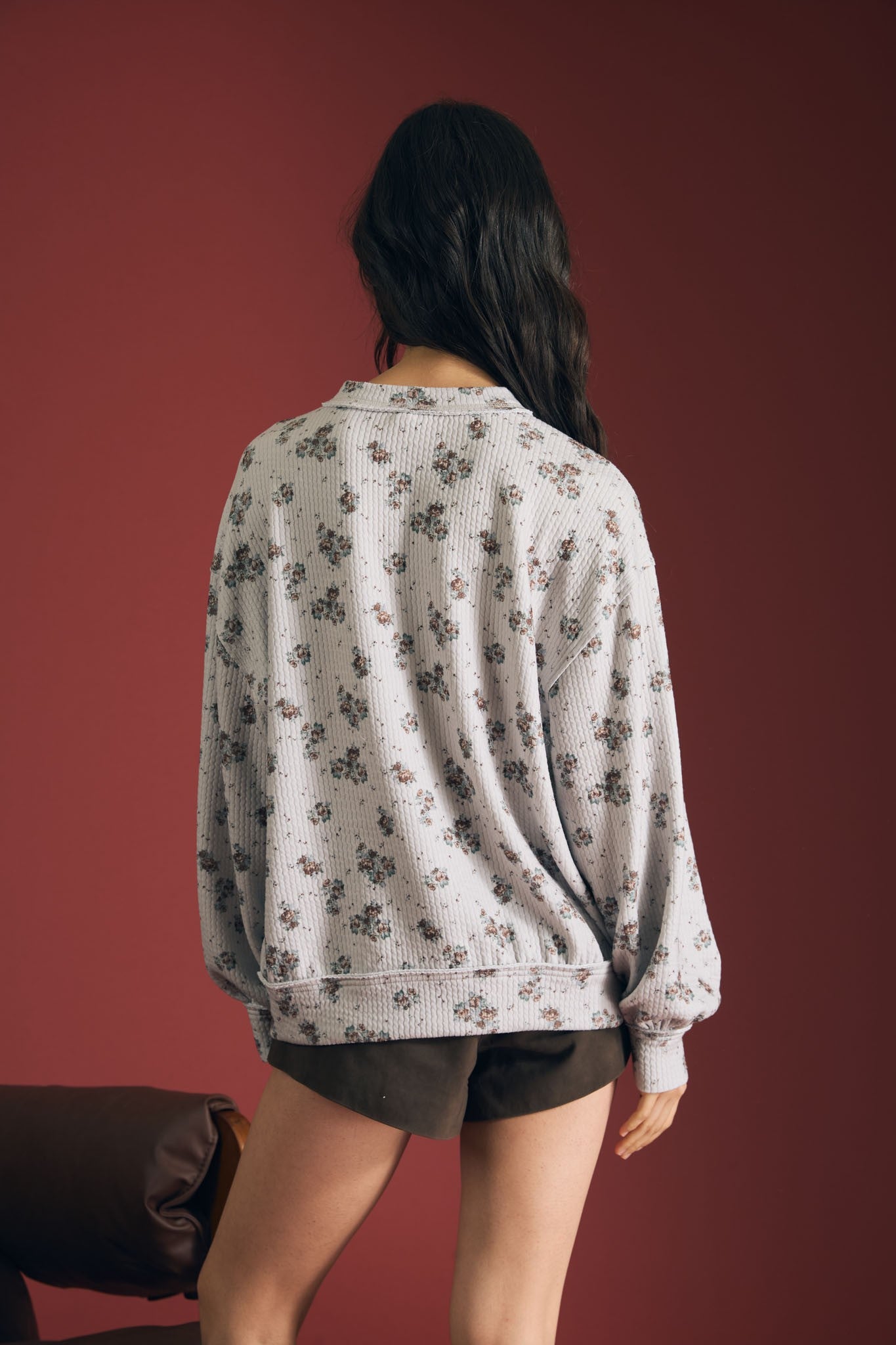 Floral Polka Dot Long Sleeve Top