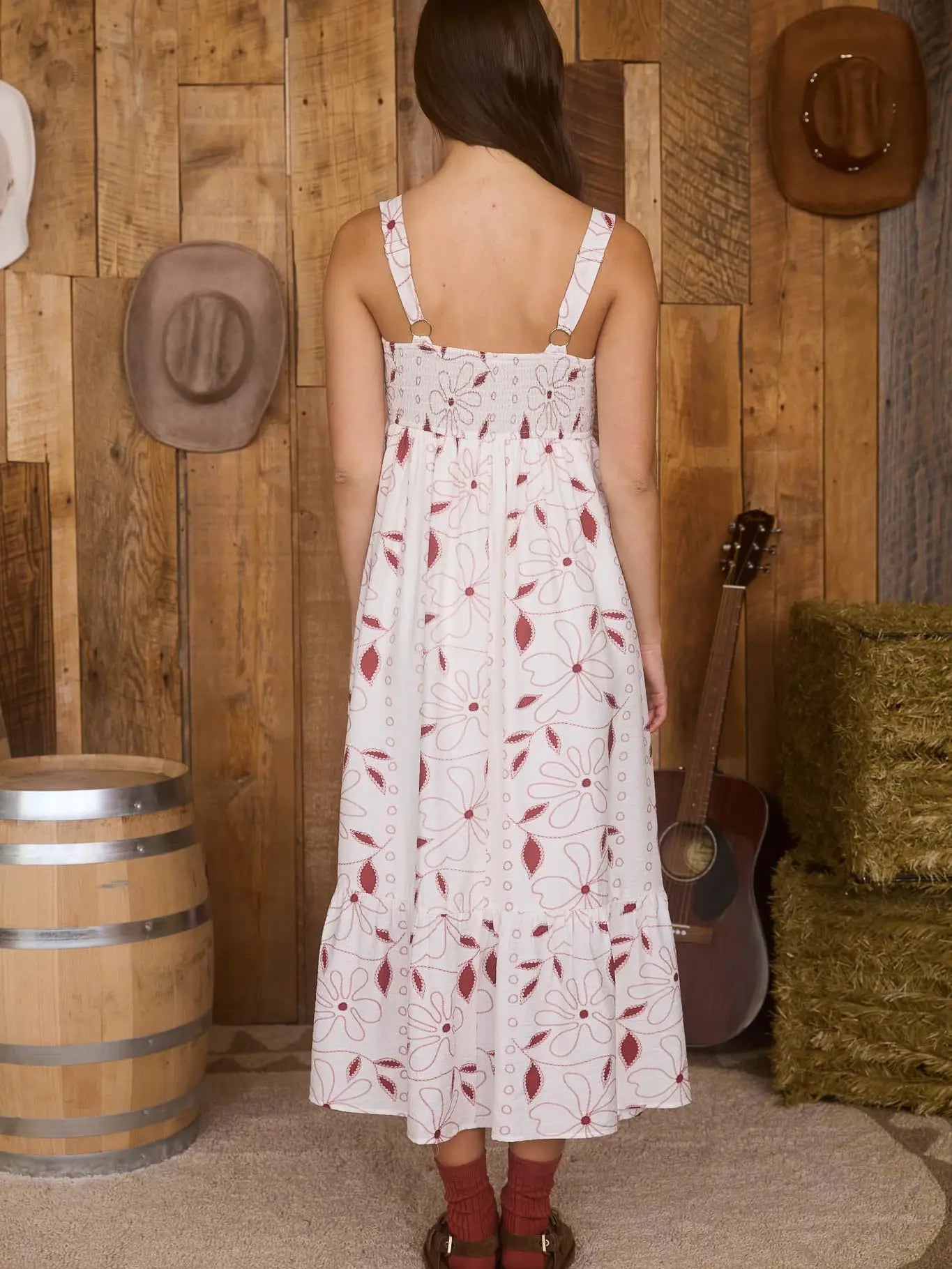 Floral Scallop Trim Dress