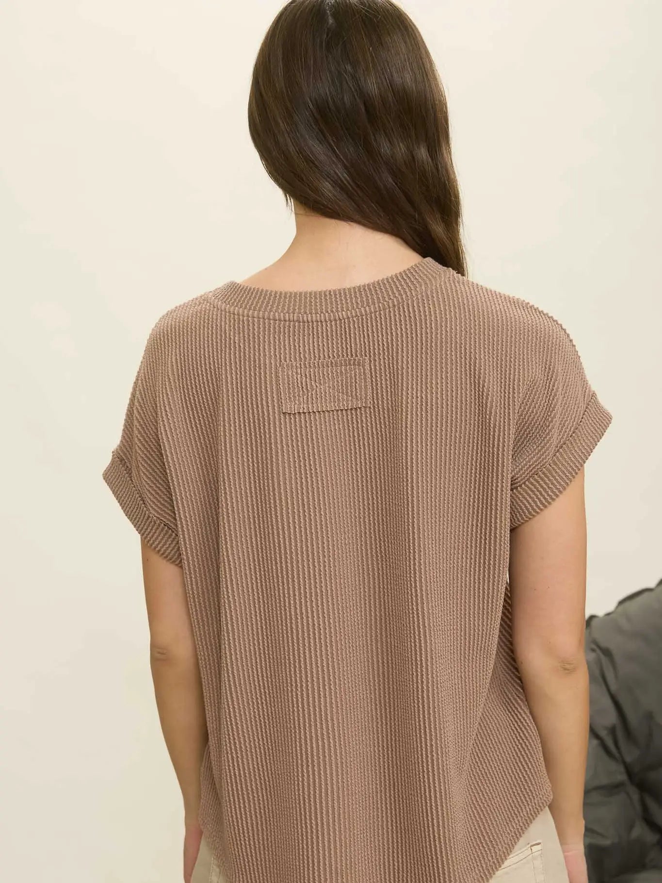 Ribbed Cuff Sleeve Top