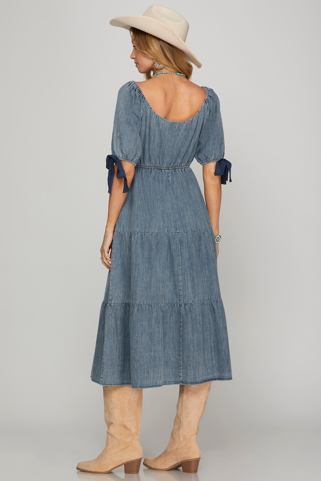 Denim Tiered Dress