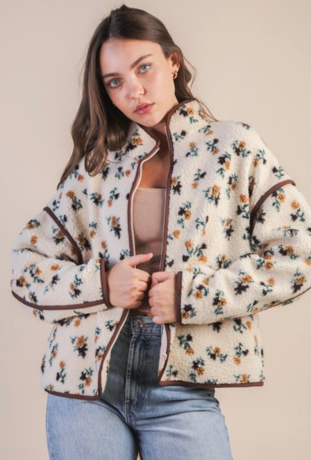 Floral Sherpa Jacket