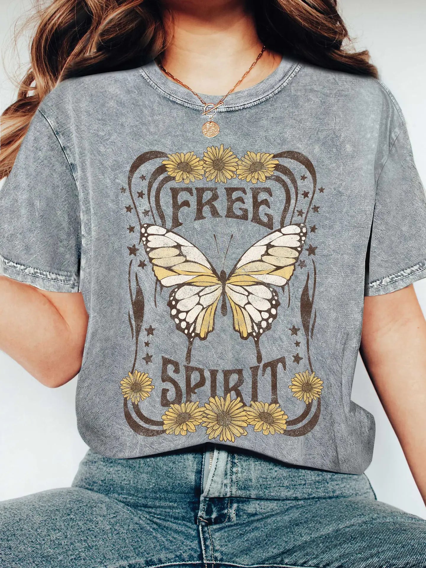 Free Spirit Butterfly Mineral Graphic Tee