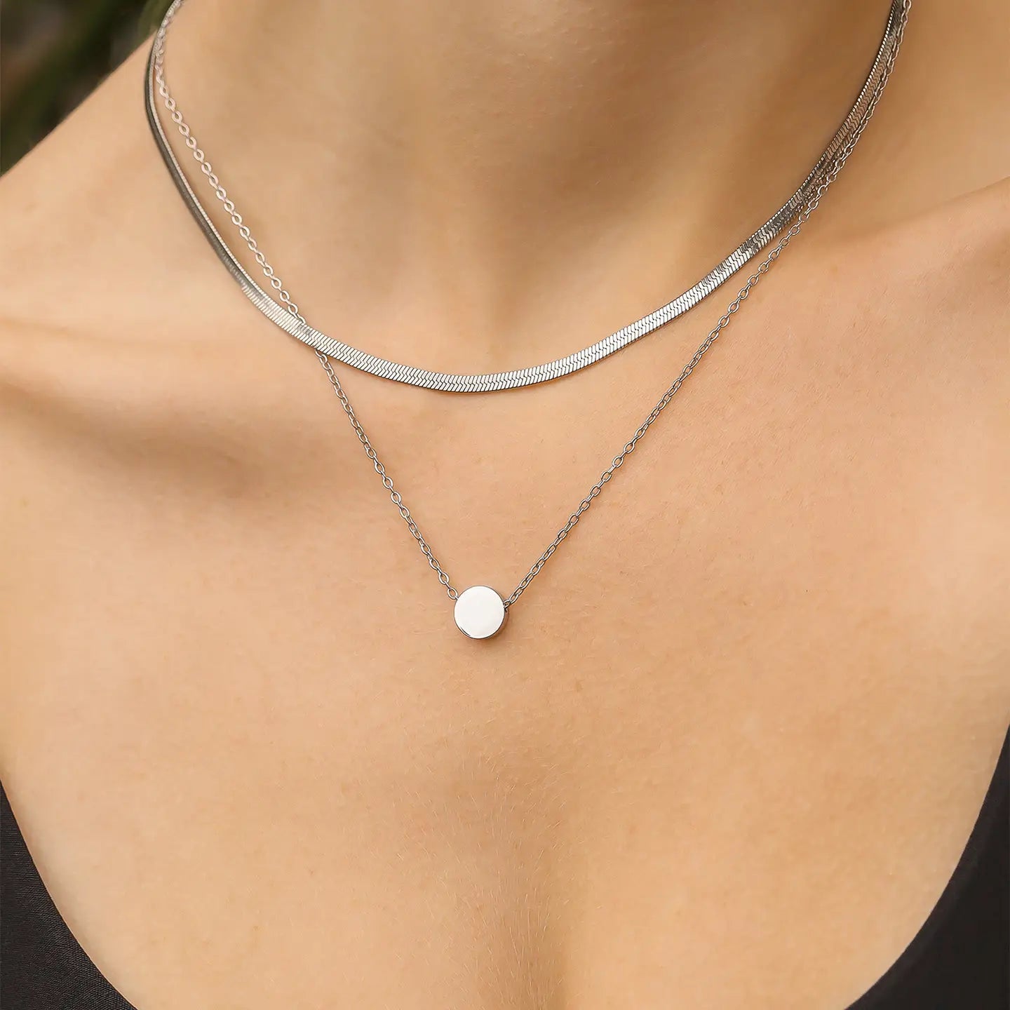 Stainless Steel Herringbone Necklace