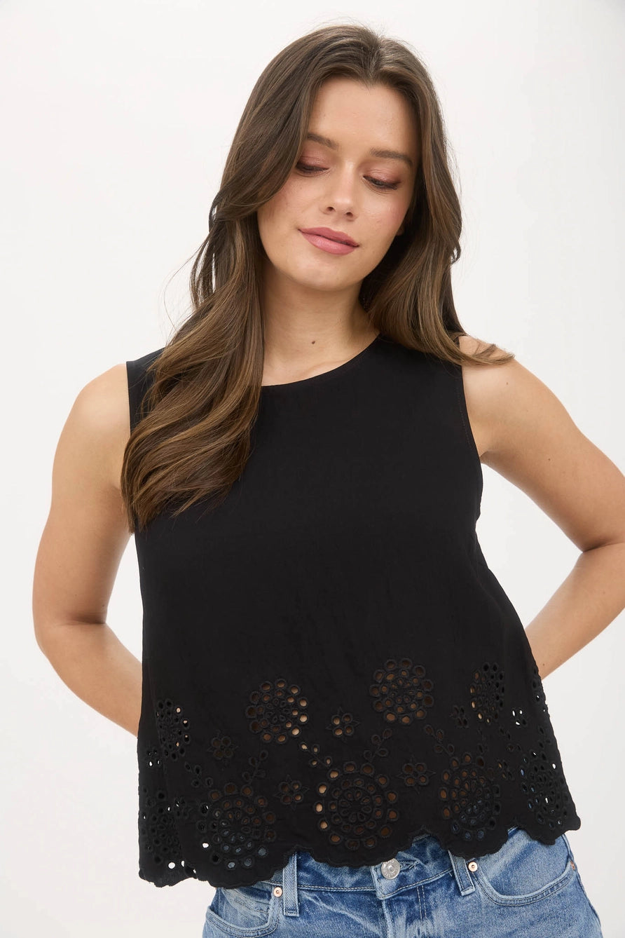 Eyelet Hem Blouse