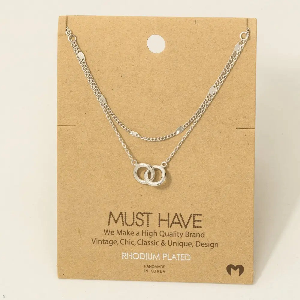 Layered Chain Link Charm Necklace