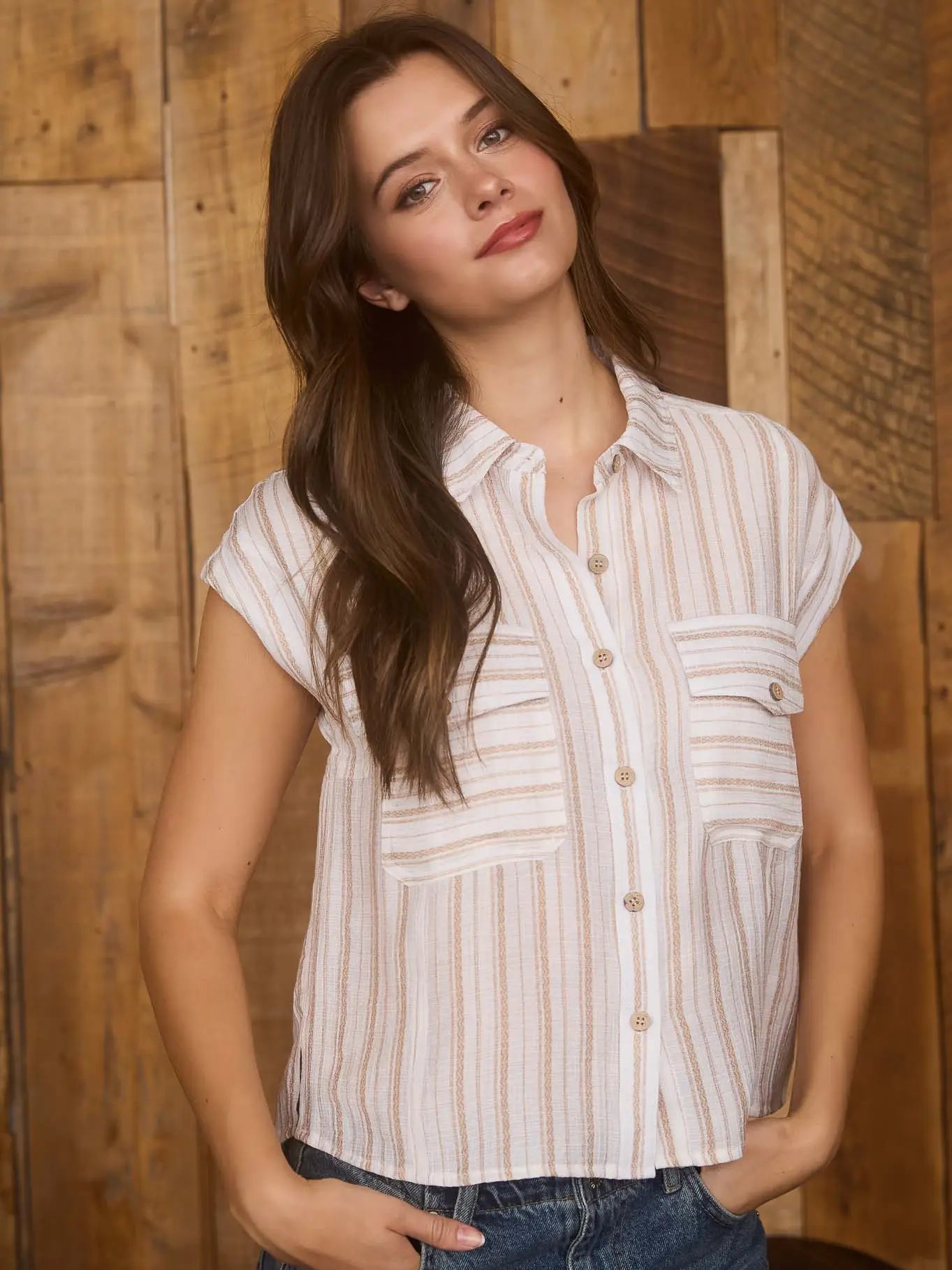 Stripe Collared Button Down Shirt