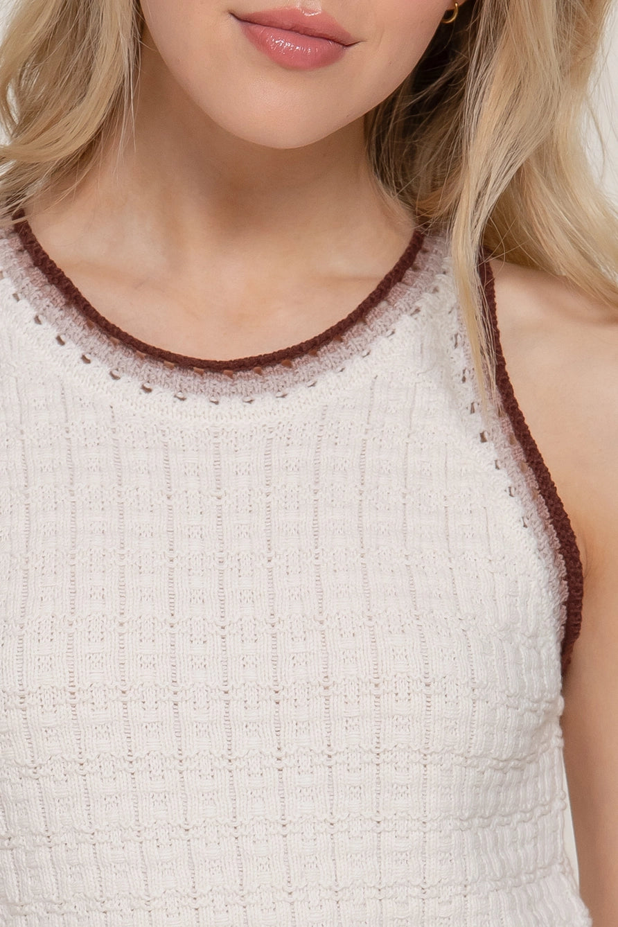 Contrast Halter Spring Sweater