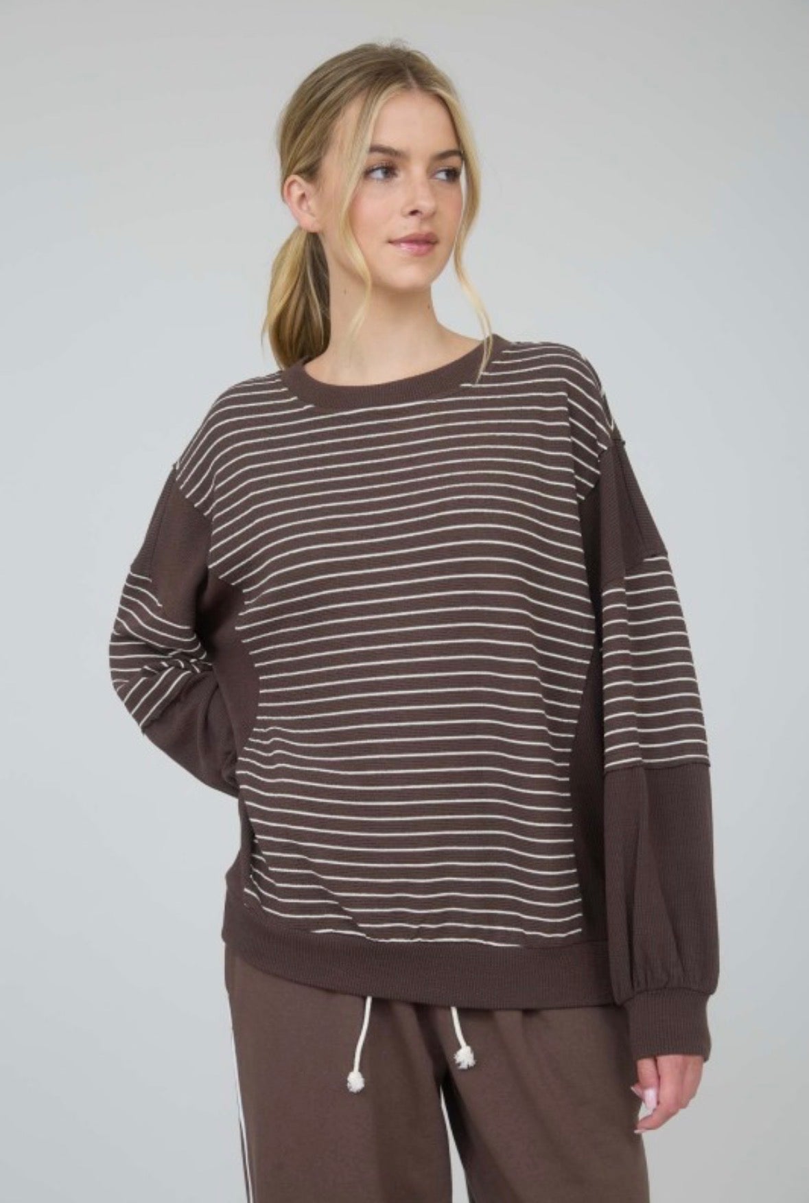 Stripe Long Sleeve Knit Top