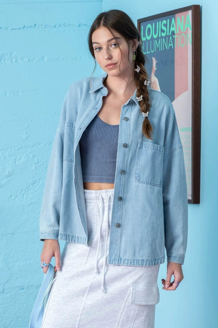 Light Solid Denim Jacket