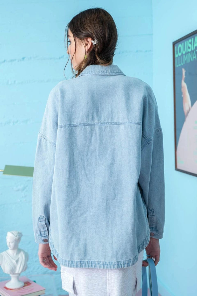 Light Solid Denim Jacket