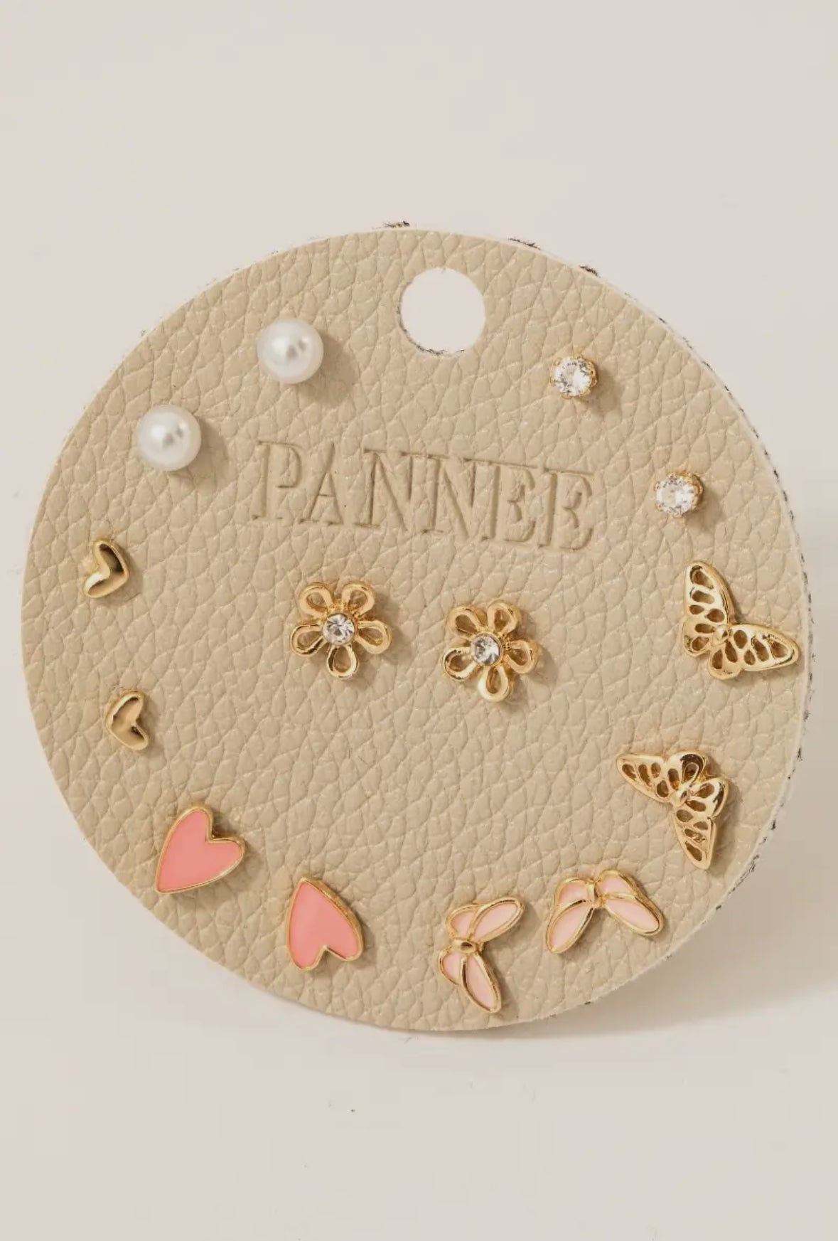 Pink Butterfly Heart Pearl Set