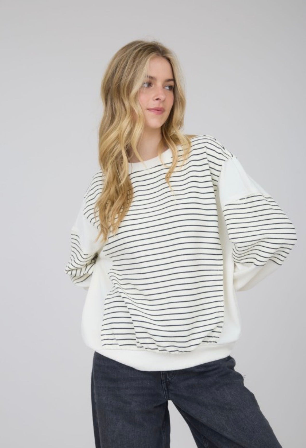 Stripe Long Sleeve Knit Top