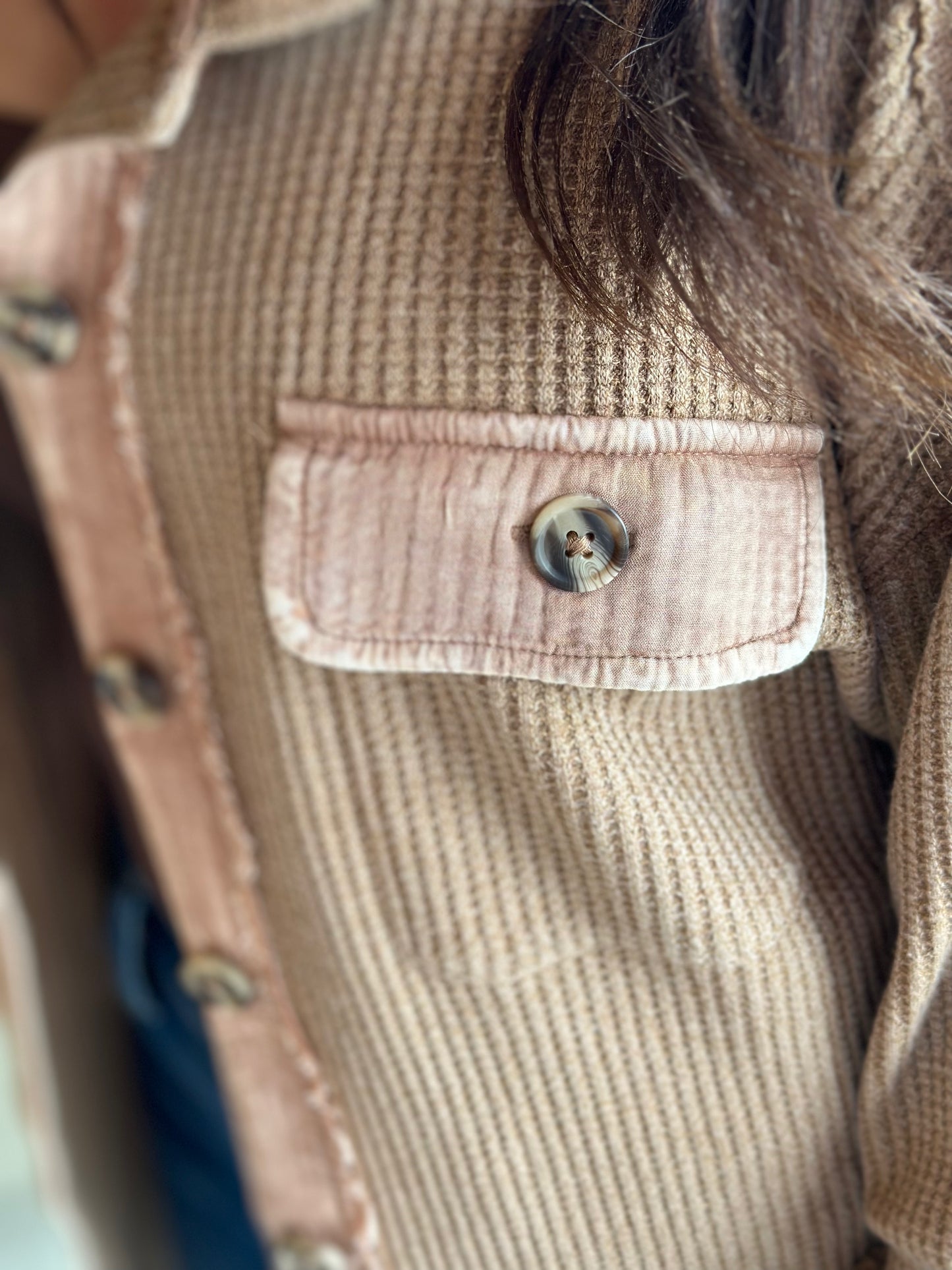 Camel Ribbed Knit Jacket