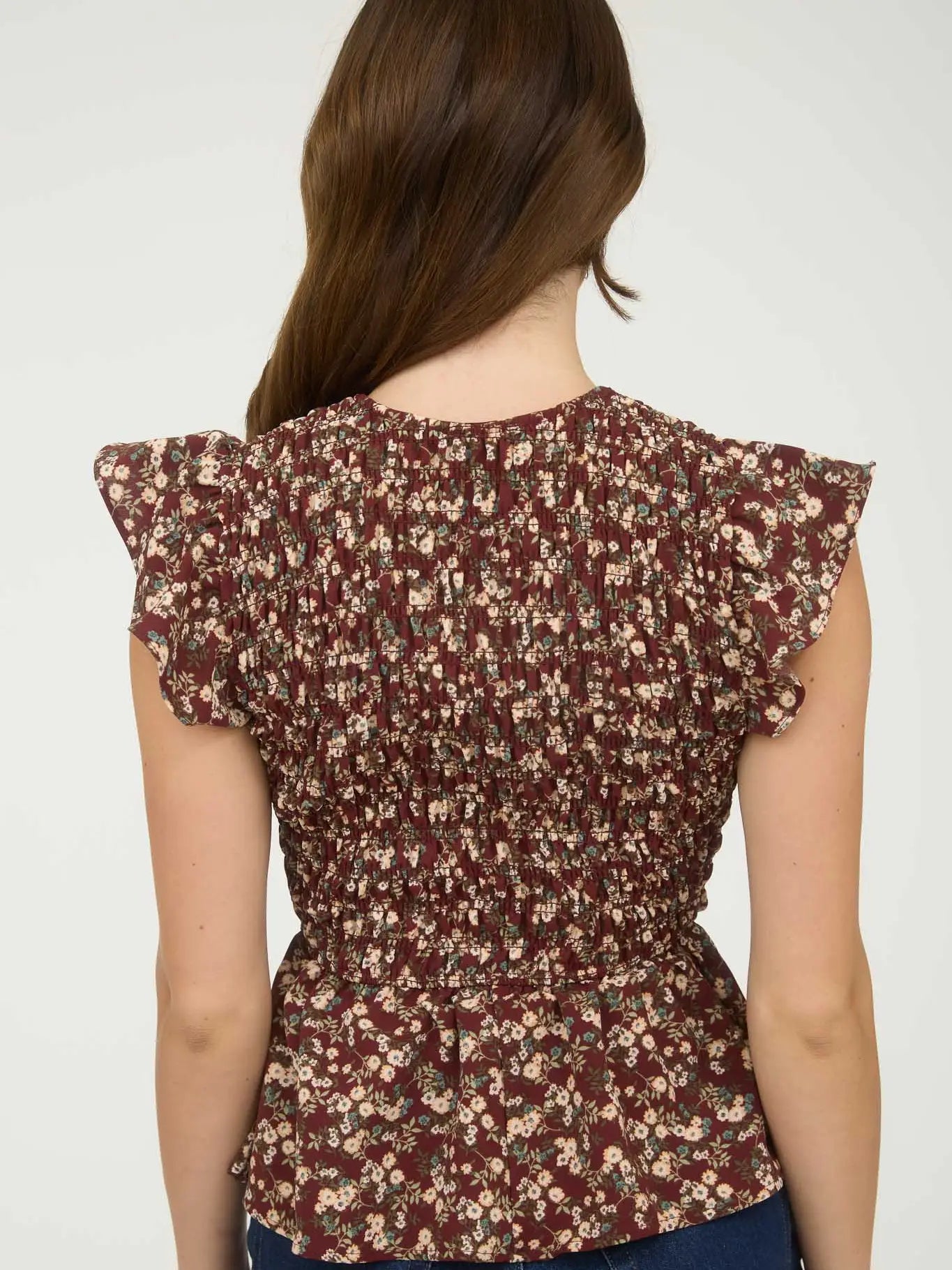 Floral V Neck Top
