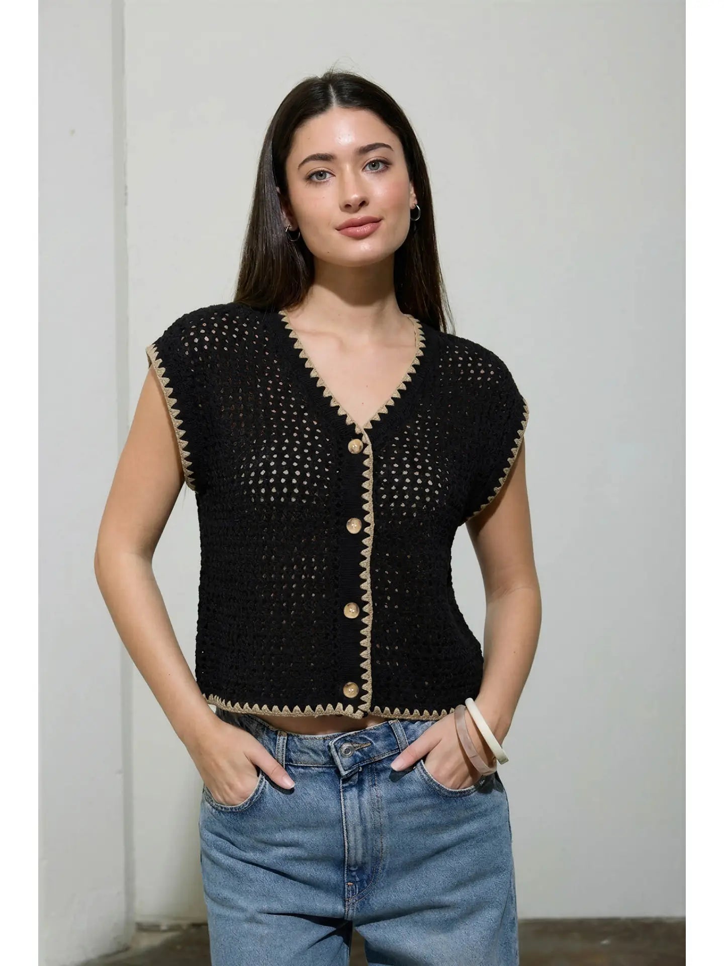 Contrast Stitch Top