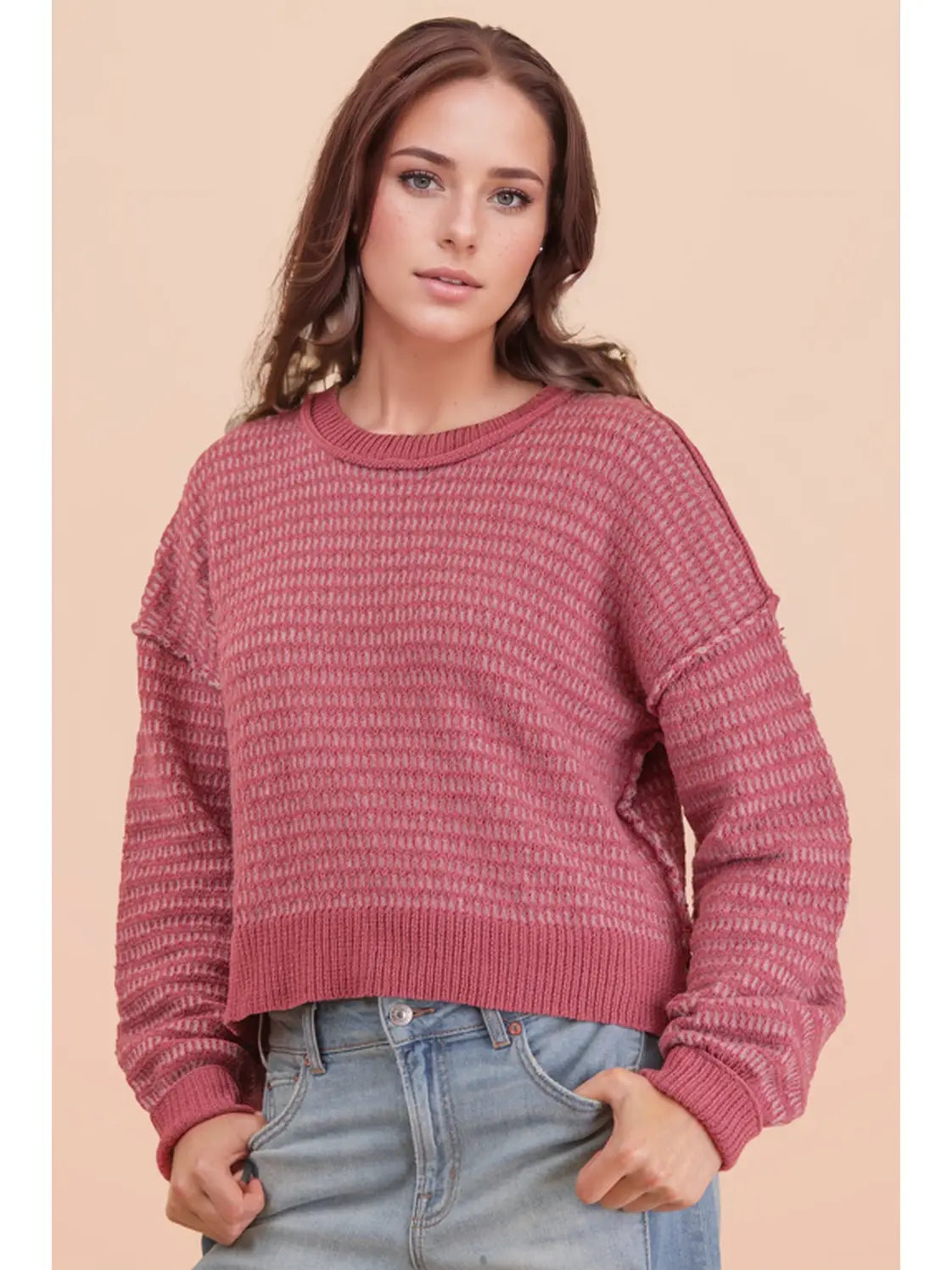Two Tone Sweater Top