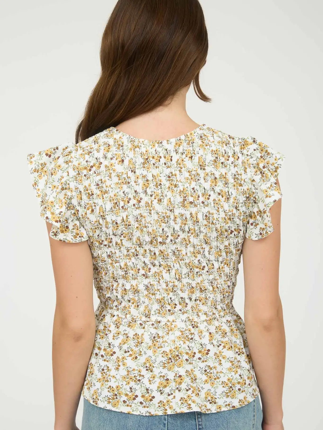 Floral V Neck Top