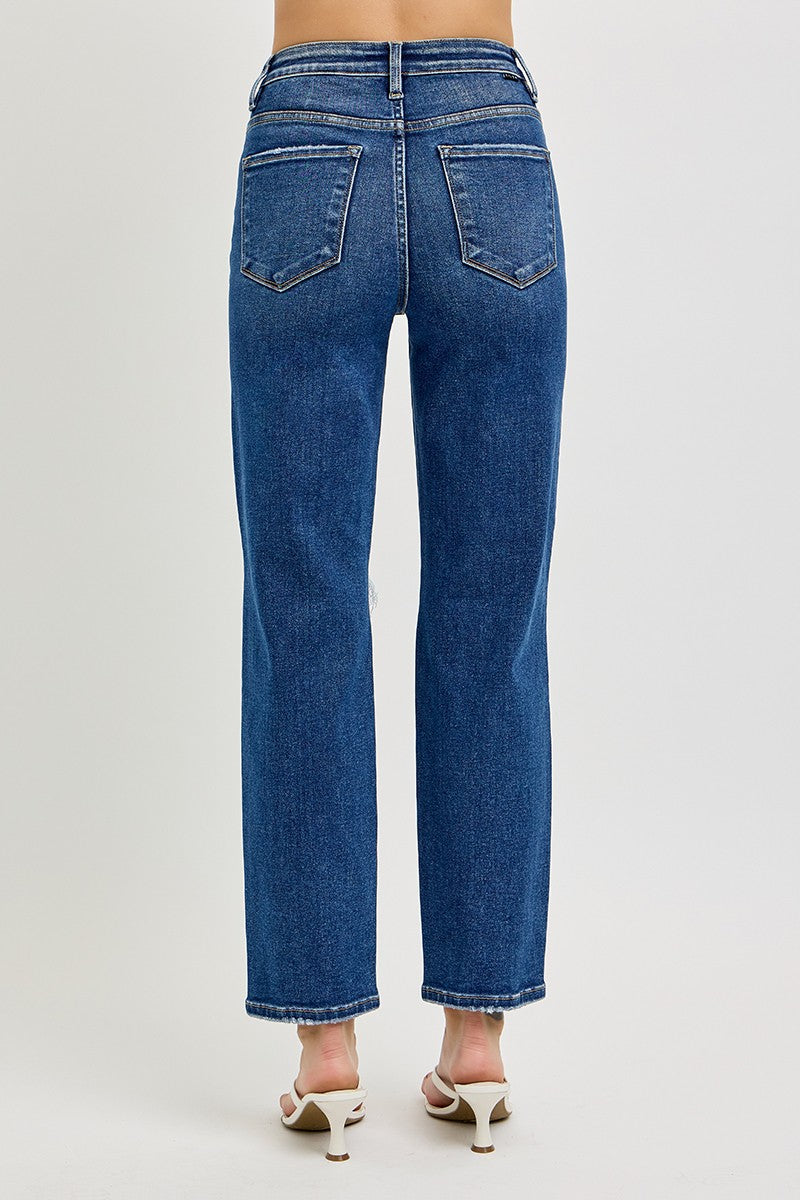 Dark Wash Girlfriend Risen Jeans