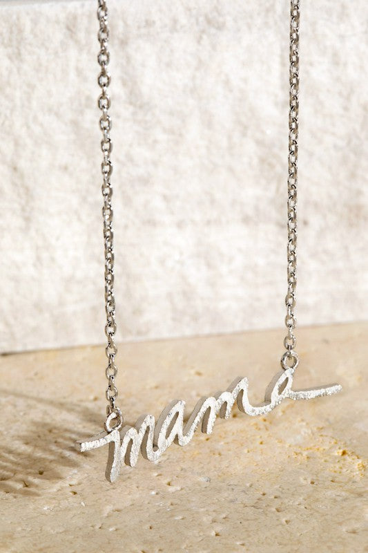 Mama Silver Necklace