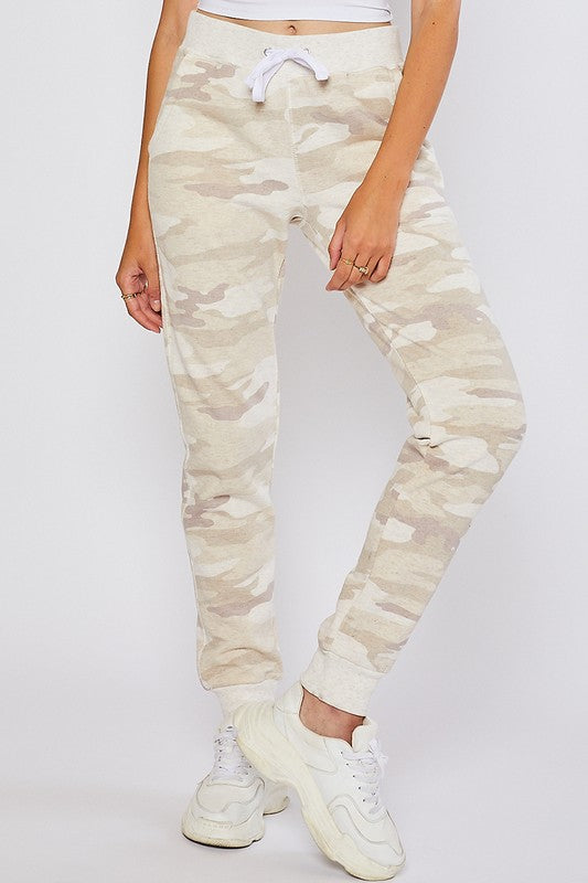 Cozy In Camo Pants-Beige