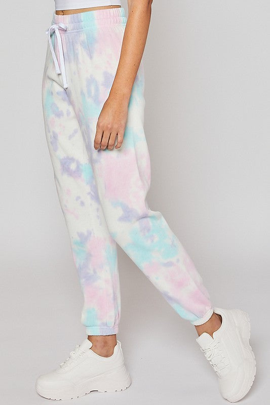 Cozy In Tie Dye Joggers-Cloud
