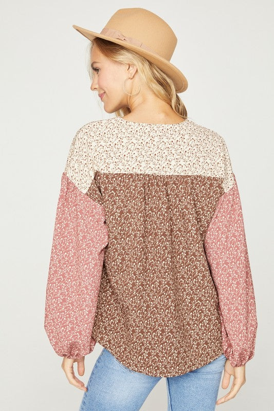 Fall Florals Woven Top