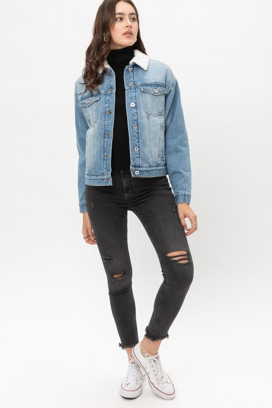 Days In Denim Sherpa Lined Jacket
